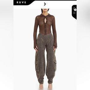 Ruve Korl Cargo Denim Pants in Grey Color, Size S